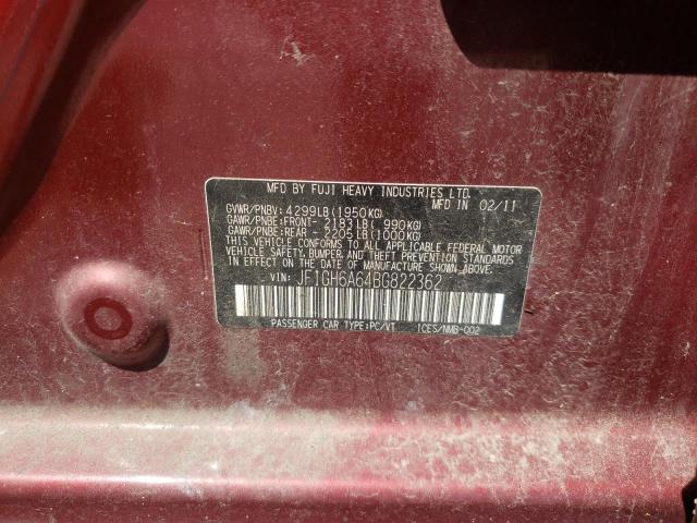 Photo 10 from auction – 2011 SUBARU IMPREZA 2. with VIN JF1GH6A64BG822362