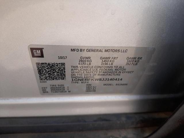 Photo 10 from auction – 2018 CHEVROLET TRAVERSE L with VIN 1GNERFKW8JJ140414