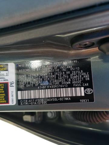 Photo 10 from auction – 2013 TOYOTA CAMRY L with VIN 4T4BF1FK6DR316413