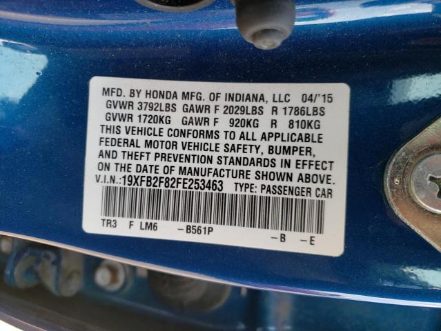 Photo 10 from auction – 2015 HONDA CIVIC EX with VIN 19XFB2F82FE253463
