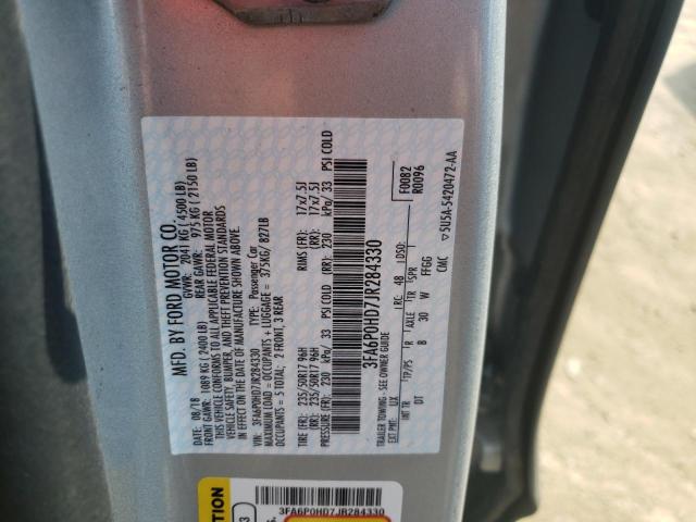 Photo 10 from auction – 2018 FORD FUSION SE with VIN 3FA6P0HD7JR284330