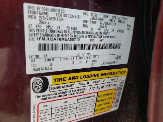 Photo 10 from auction – 2021 FORD EXPEDITION with VIN 1FMJU2AT8MEA05710