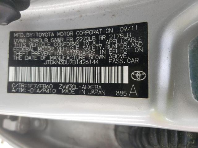 Photo 10 from auction – 2011 TOYOTA PRIUS with VIN JTDKN3DU7B1426144