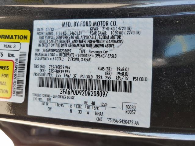 Photo 10 from auction – 2013 FORD FUSION TIT with VIN 3FA6P0D92DR208097