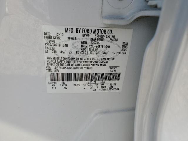 Photo 10 from auction – 2011 FORD EDGE LIMIT with VIN 2FMDK4KC4BBA71838