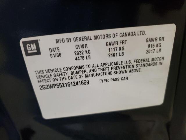 Photo 10 from auction – 2006 PONTIAC GRAND PRIX with VIN 2G2WP552161241659