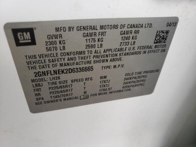 Photo 10 from auction – 2013 CHEVROLET EQUINOX LT with VIN 2GNFLNEK2D6336665