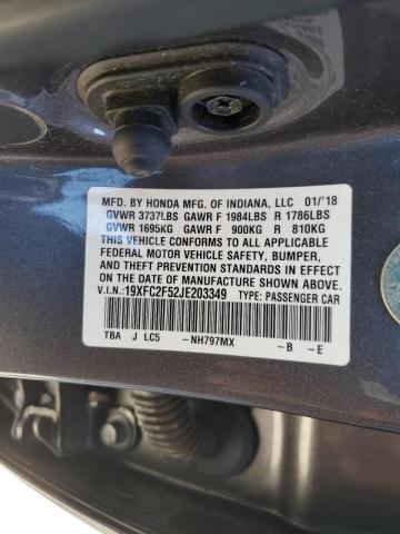 Photo 10 from auction – 2018 HONDA CIVIC LX with VIN 19XFC2F52JE203349