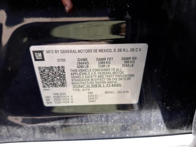 Photo 10 from auction – 2020 CHEVROLET TRAX 1LT with VIN 3GNCJLSB3LL314685