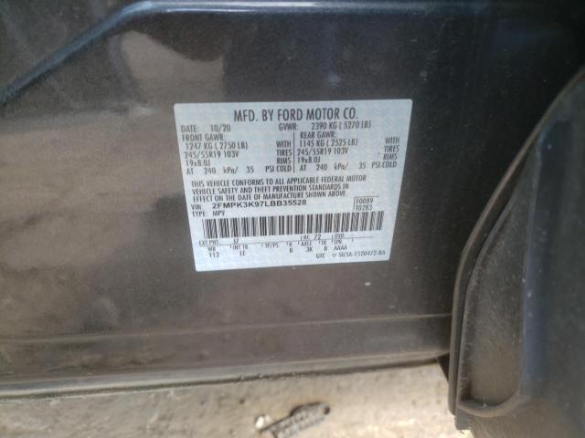 Photo 10 from auction – 2020 FORD EDGE TITAN with VIN 2FMPK3K97LBB35528