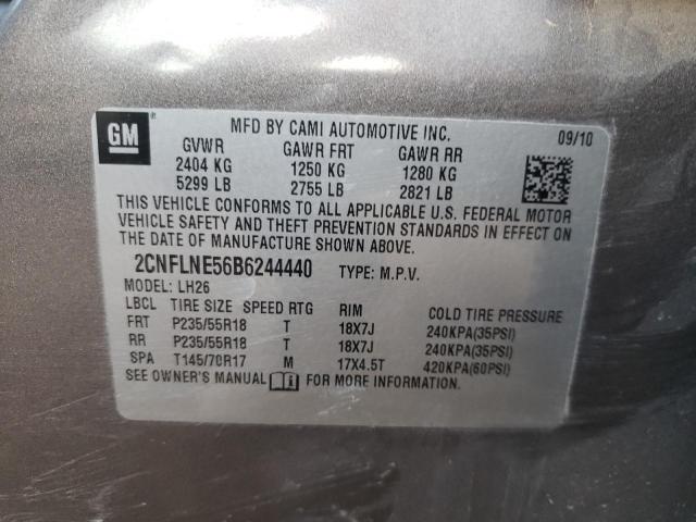 Photo 10 from auction – 2011 CHEVROLET EQUINOX LT with VIN 2CNFLNE56B6244440