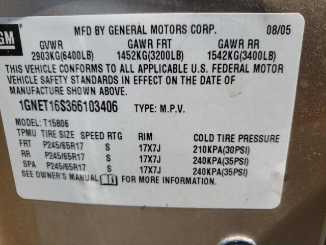 Photo 10 from auction – 2006 CHEVROLET TRAILBLAZE with VIN 1GNET16S366103406