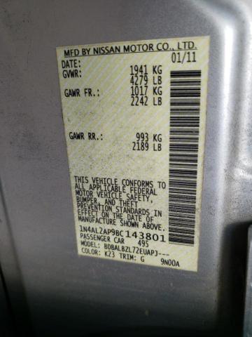 Photo 10 from auction – 2011 NISSAN ALTIMA BAS with VIN 1N4AL2AP9BC143801