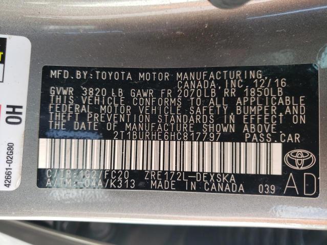 Photo 10 from auction – 2017 TOYOTA COROLLA L with VIN 2T1BURHE6HC817797