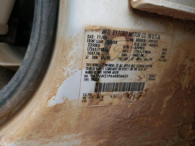 Photo 10 from auction – 2004 FORD F250 SUPER with VIN 1FTNW21P64EB36623