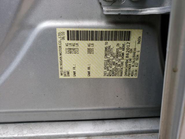 Photo 10 from auction – 2010 NISSAN MAXIMA S with VIN 1N4AA5AP8AC862012