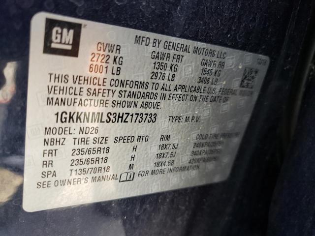 Photo 10 from auction – 2017 GMC ACADIA SLT with VIN 1GKKNMLS3HZ173733