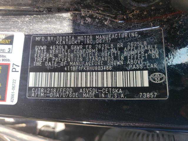 Photo 10 from auction – 2017 TOYOTA CAMRY LE with VIN 4T1BF1FK8HU803466