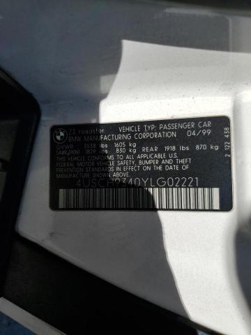 Photo 10 from auction – 2000 BMW Z3 2.3 with VIN 4USCH9340YLG02221