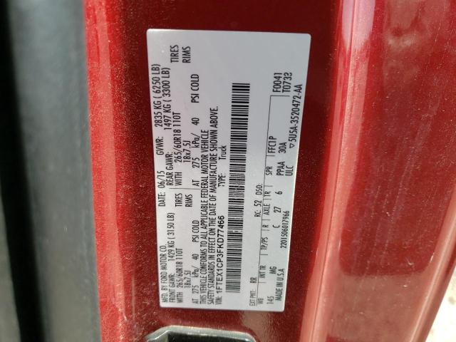 Photo 10 from auction – 2015 FORD F150 SUPER with VIN 1FTEX1CP3FKD77466