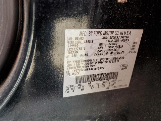 Photo 10 from auction – 2004 FORD F250 SUPER with VIN 1FTNW20P94EA43872