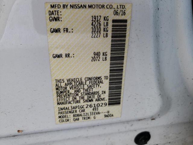 Photo 10 from auction – 2016 NISSAN ALTIMA 2.5 with VIN 1N4AL3AP1GC261029