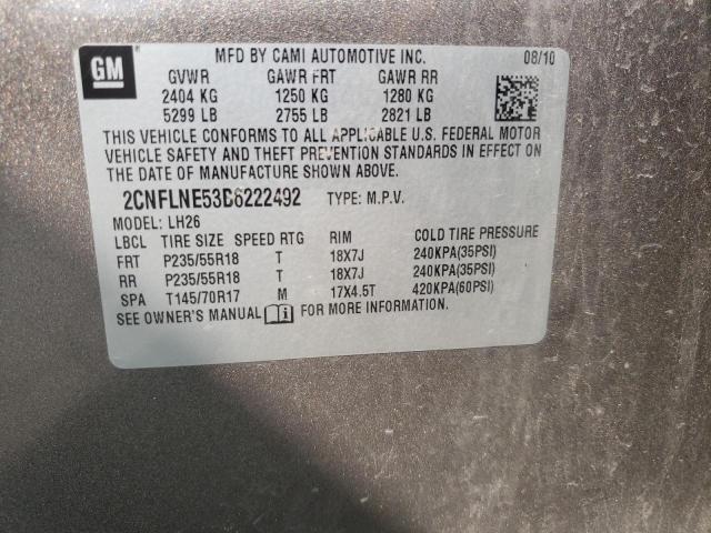 Photo 10 from auction – 2011 CHEVROLET EQUINOX LT with VIN 2CNFLNE53B6222492