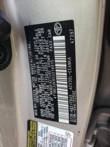 Photo 10 from auction – 2005 TOYOTA CAMRY LE with VIN 4T1BE32K85U018915