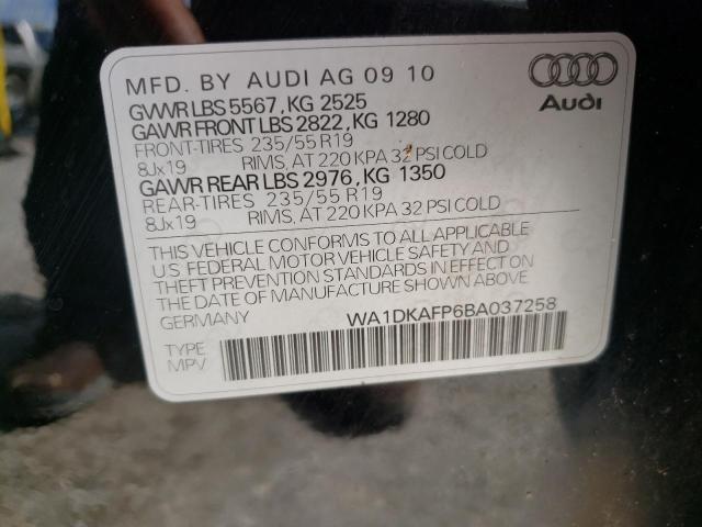 Photo 10 from auction – 2011 AUDI Q5 PREMIUM with VIN WA1DKAFP6BA037258