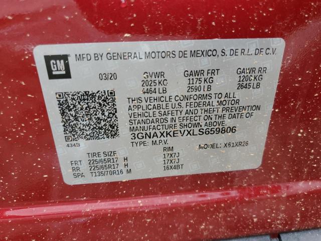 Photo 10 from auction – 2020 CHEVROLET EQUINOX LT with VIN 3GNAXKEVXLS659806