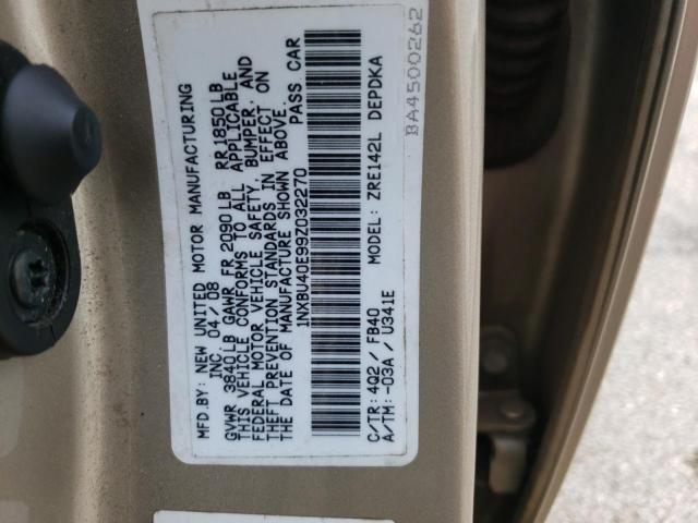 Photo 10 from auction – 2009 TOYOTA COROLLA BA with VIN 1NXBU40E99Z032270