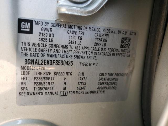 Photo 10 from auction – 2015 CHEVROLET CAPTIVA LS with VIN 3GNAL2EK3FS530425