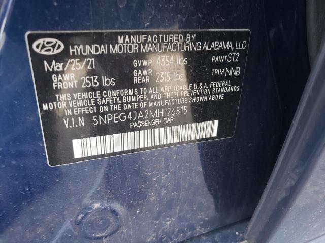 Photo 10 from auction – 2021 HYUNDAI SONATA SE with VIN 5NPEG4JA2MH126515