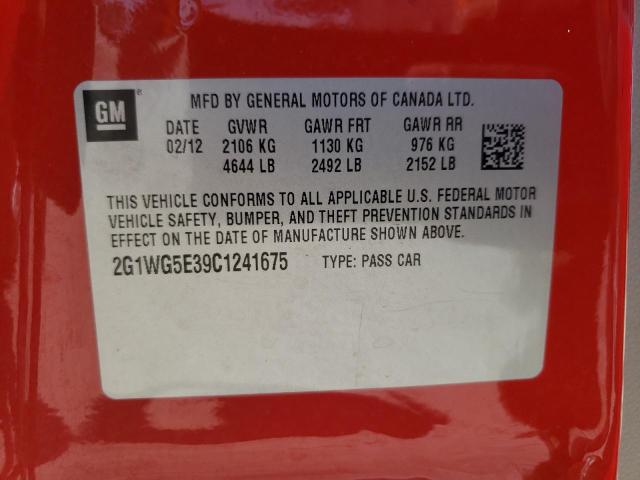 Photo 10 from auction – 2012 CHEVROLET IMPALA LT with VIN 2G1WG5E39C1241675