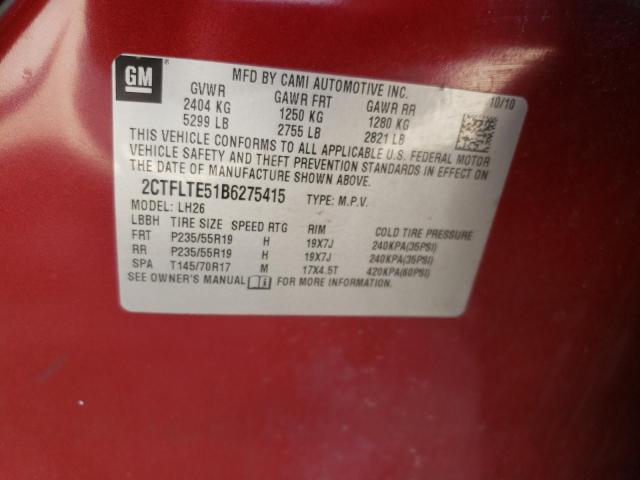 Photo 10 from auction – 2011 GMC TERRAIN SL with VIN 2CTFLTE51B6275415