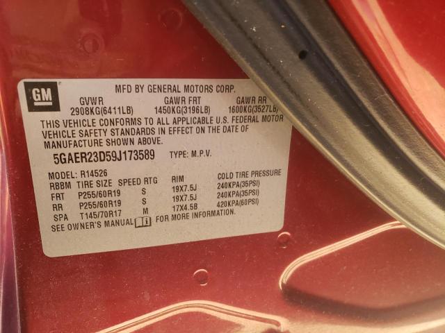 Photo 10 from auction – 2009 BUICK ENCLAVE CX with VIN 5GAER23D59J173589