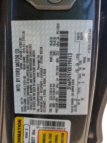 Photo 10 from auction – 2019 FORD FUSION SE with VIN 3FA6P0T97KR199413