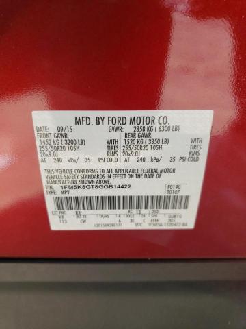 Photo 10 from auction – 2016 FORD EXPLORER with VIN 1FM5K8GT8GGB14422