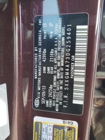 Photo 10 from auction – 2013 KIA OPTIMA LX with VIN 5XXGM4A73DG259401