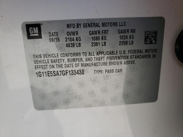 Photo 10 from auction – 2016 CHEVROLET MALIBU with VIN 1G11E5SA7GF133430