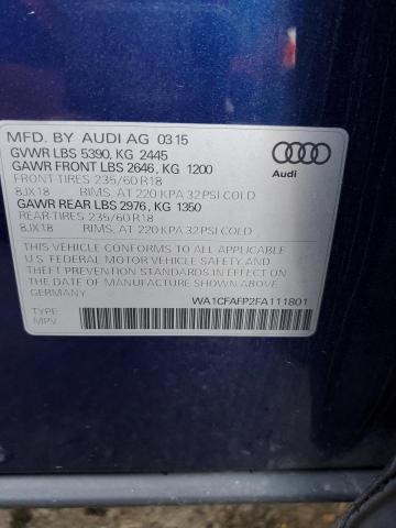 Photo 10 from auction – 2015 AUDI Q5 PREMIUM with VIN WA1CFAFP2FA111801
