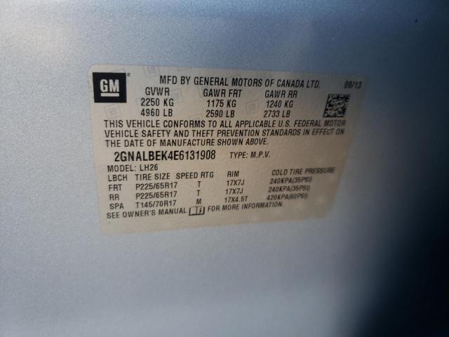 Photo 10 from auction – 2014 CHEVROLET EQUINOX LT with VIN 2GNALBEK4E6131908