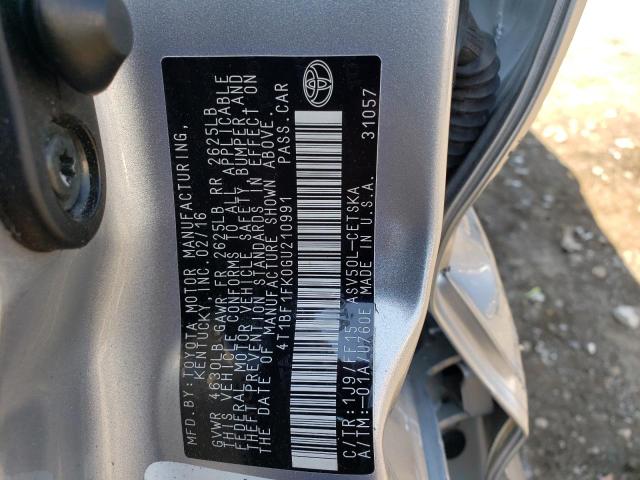 Photo 10 from auction – 2016 TOYOTA CAMRY LE with VIN 4T1BF1FK0GU210991