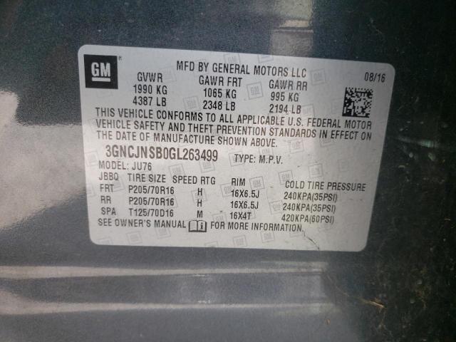 Photo 10 from auction – 2016 CHEVROLET TRAX LS with VIN 3GNCJNSB0GL263499