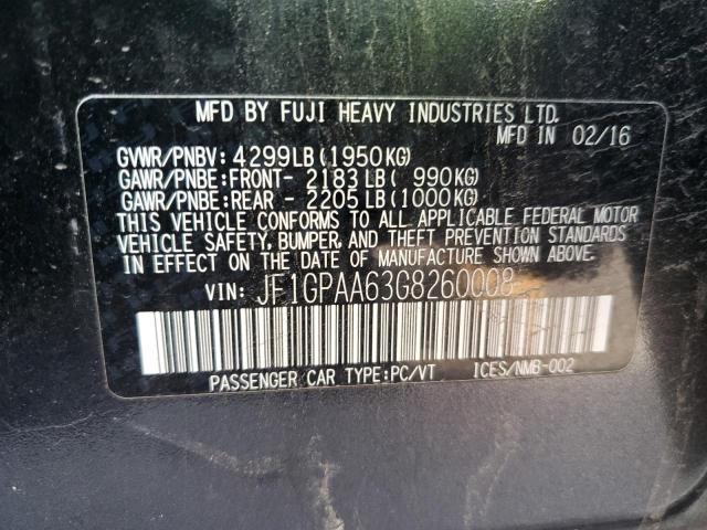 Photo 10 from auction – 2016 SUBARU IMPREZA with VIN JF1GPAA63G8260008