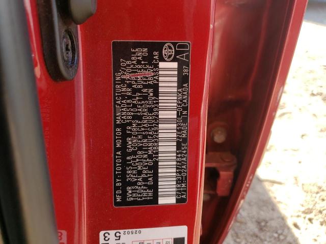 Photo 10 from auction – 2007 TOYOTA COROLLA CE with VIN 2T1BR32E97C799317