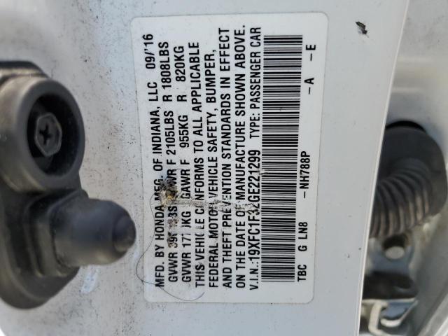 Photo 10 from auction – 2016 HONDA CIVIC EX with VIN 19XFC1F32GE221299