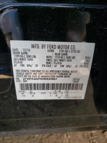 Photo 10 from auction – 2017 FORD EDGE SPORT with VIN 2FMPK4AP0HBB20883