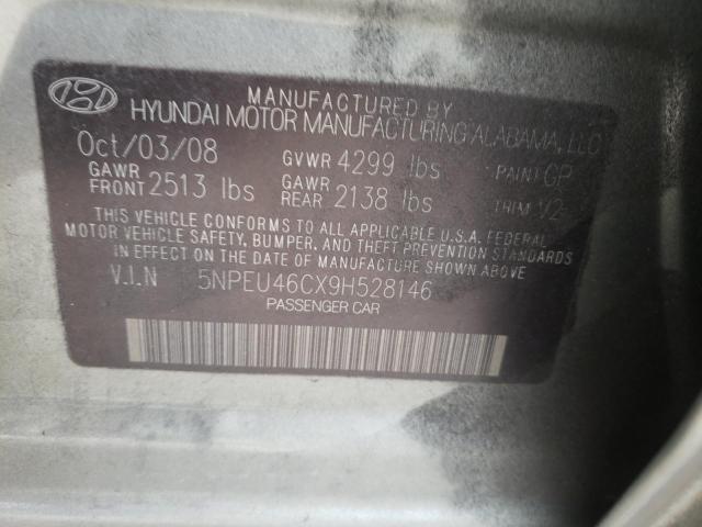Photo 10 from auction – 2009 HYUNDAI SONATA SE with VIN 5NPEU46CX9H528146