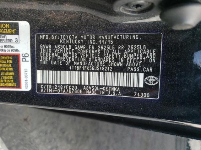 Photo 10 from auction – 2016 TOYOTA CAMRY LE with VIN 4T1BF1FK5GU548242